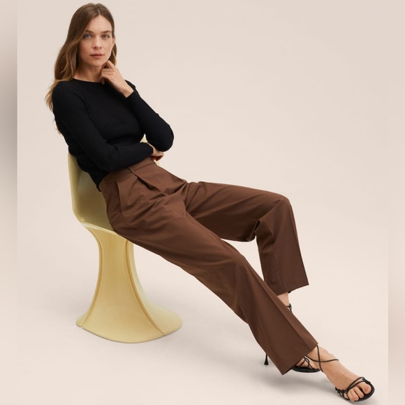 MANGO High-waisted straight pants - Picture 4 of 5